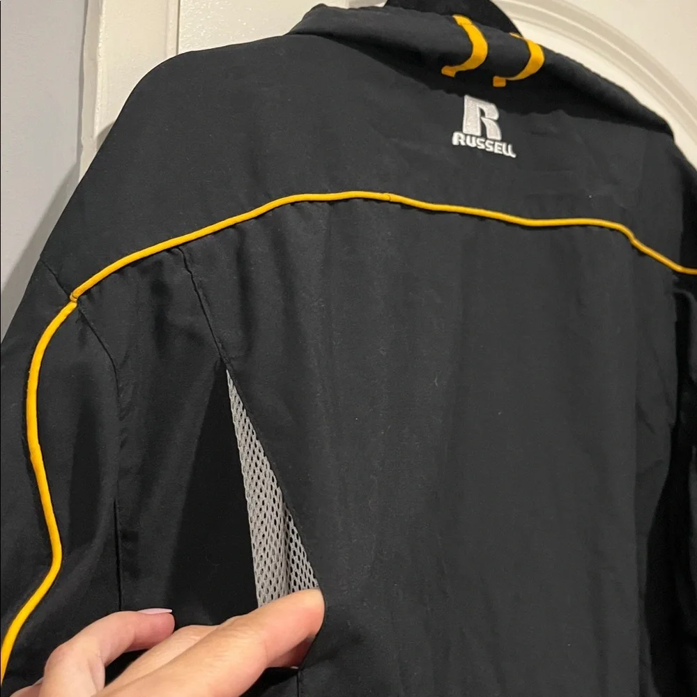 Cal State Embroidered Patch Zipper Lightweight Jacket Windbreaker Black Yellow L - Picture 9 of 12